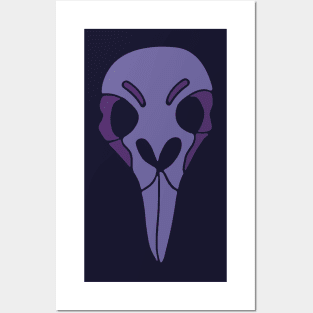 CREEPY SPOOKY GOTHIC BIRD SKULL Purple Skeleton Bones from my Cabinet of Curiosities - UnBlink Studio by Jackie Tahara Posters and Art